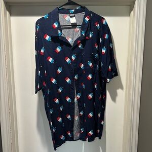 Men's Navy “Rocket pop” button down